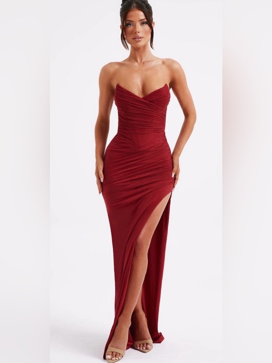 Babyboo Fashion Dresses & Skirts - Ruched Wine Red Maxi Dress